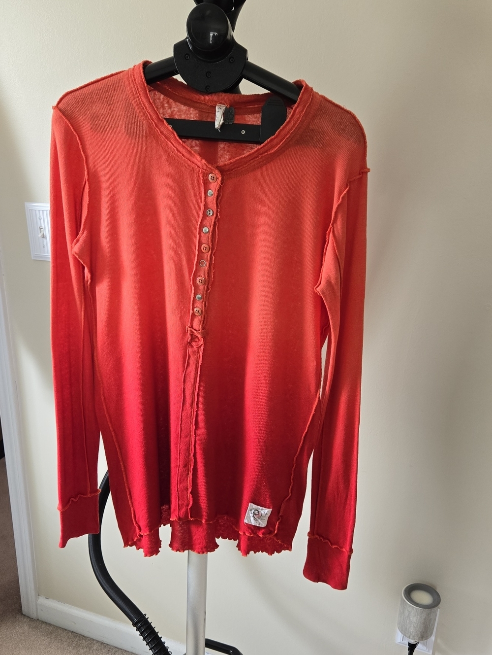 We The Free Red Ombre Long-Sleeve Henley Top
